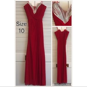 La Femme Red Evening Gown